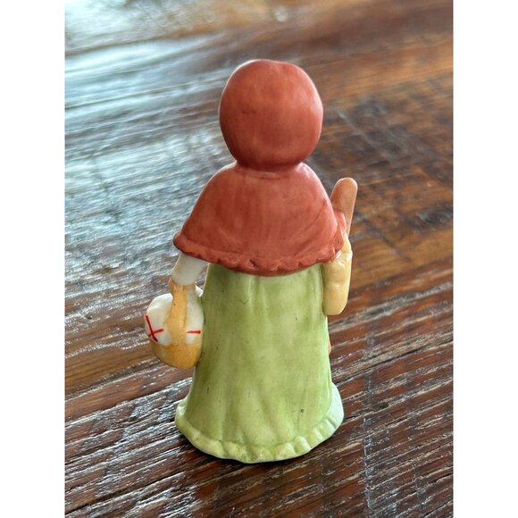 Vintage Lefton 1988 Little Red Riding Hood Figurine With Basket & Bread - Picture 4 of 5